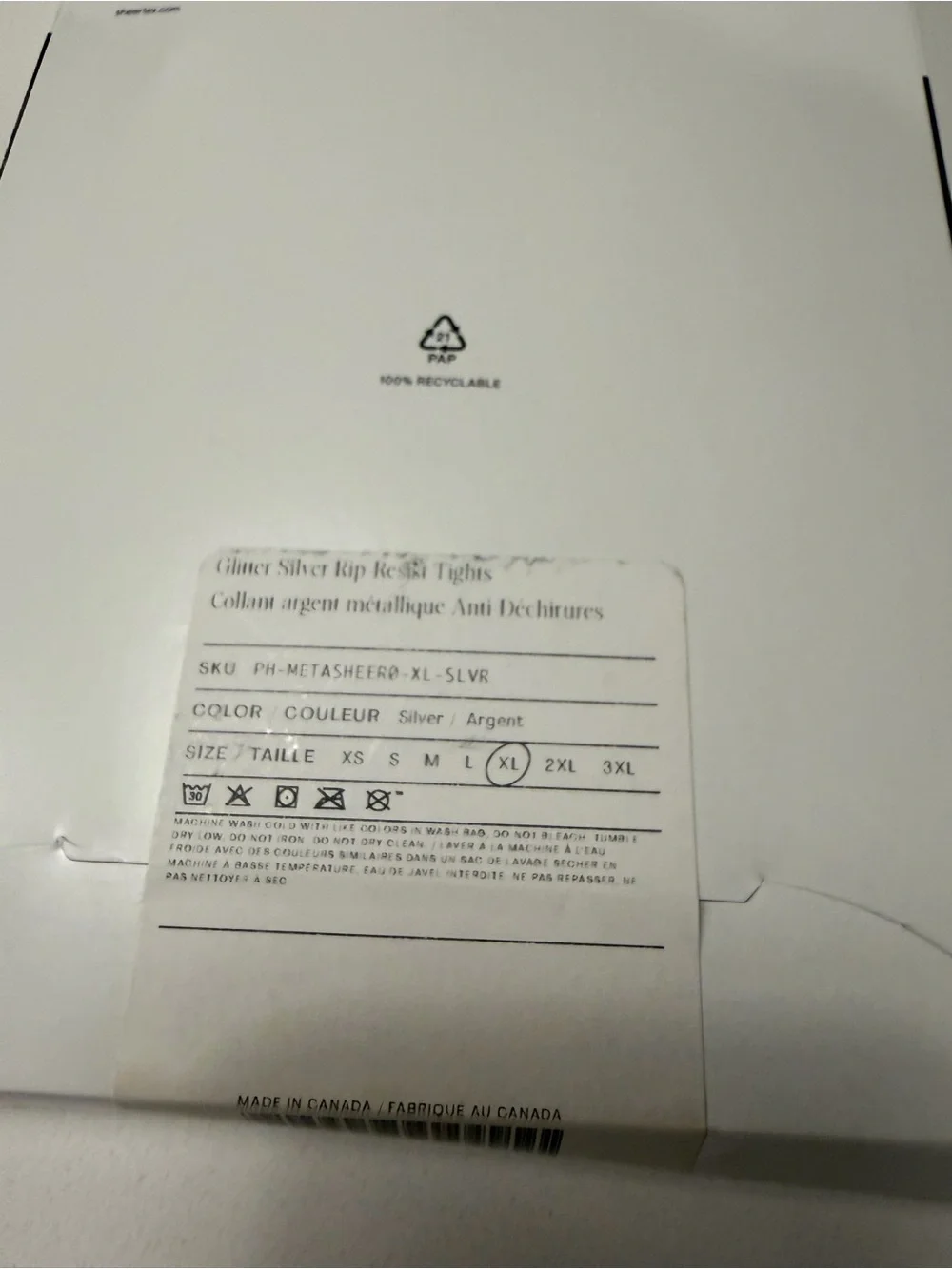 NWT sheertex silver rip resistant tights